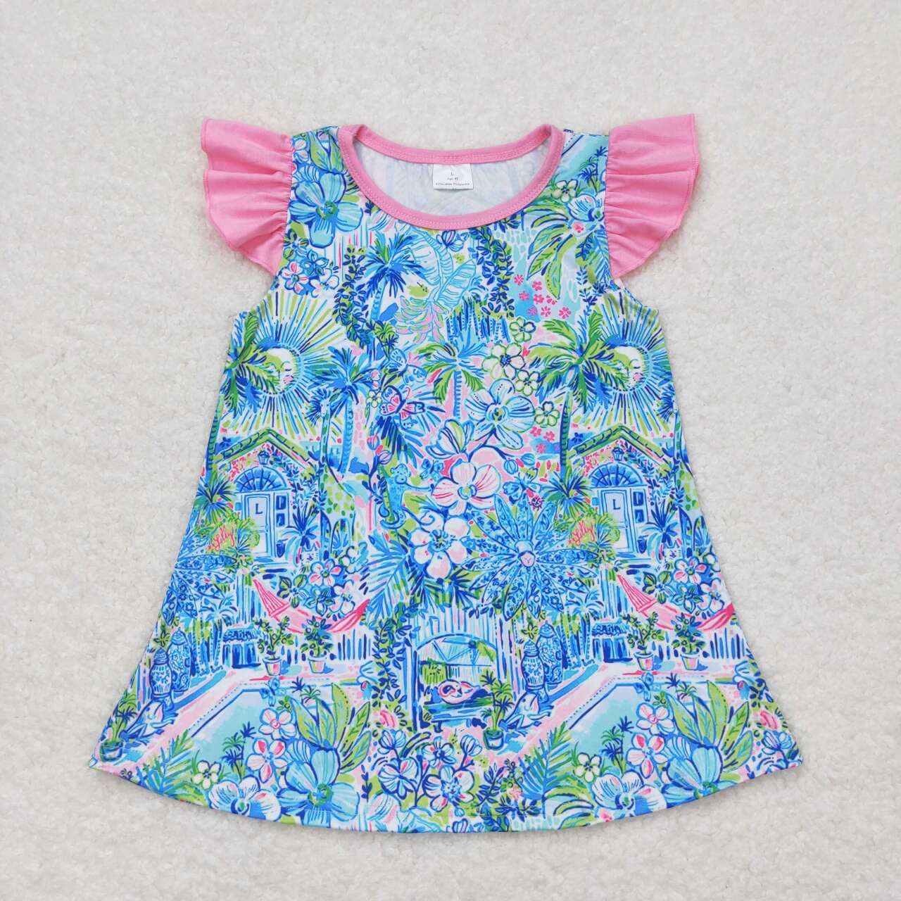 GT0563 flower dress girl top tee t-shirt 202404 RTS