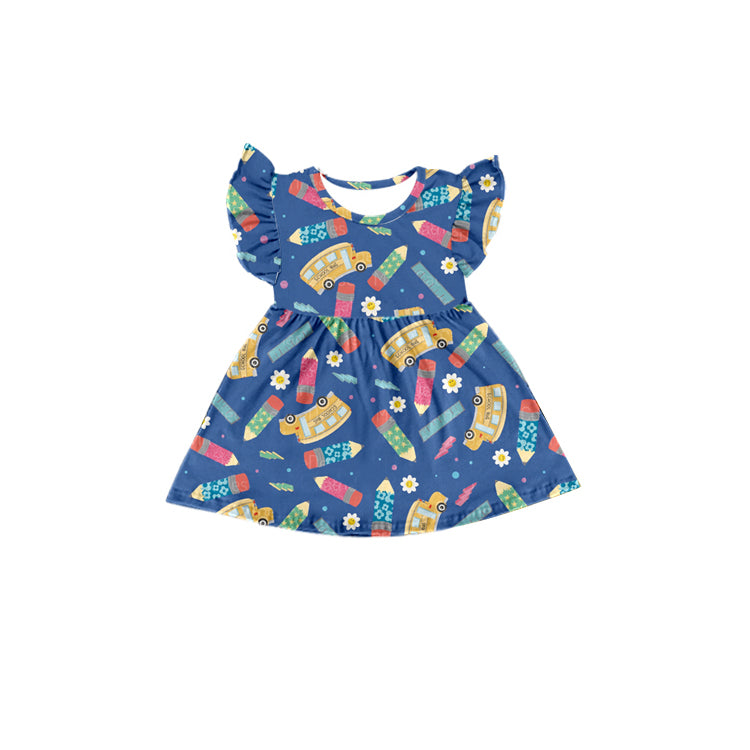 GT0600 back to school flower dress girl top tee t-shirt 202405 preorder