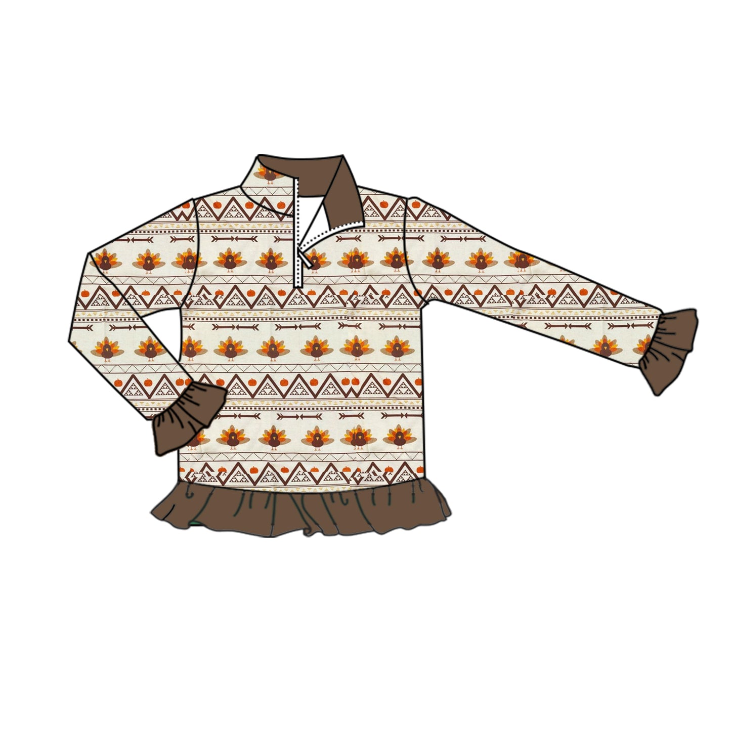GT0607  preorder western thanksgiving  turkey boy tee t-shirt top 202405)