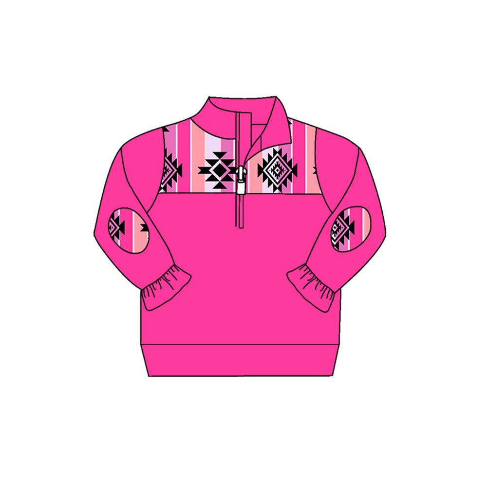 GT0608 MOQ3 -CUSTOM western zipper girl shirts top 202405