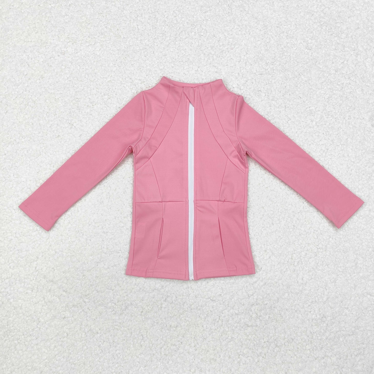 kids yoga pink zipper pockets GT0680 long sleeve top sweater girl top yoga clothes 202409