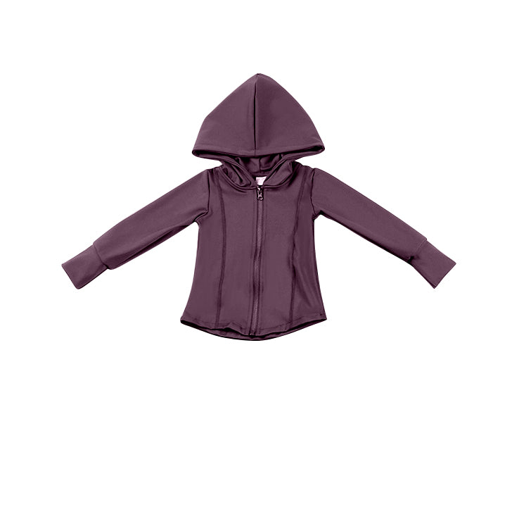 GT0810 yoga western maroon zipper hoodie long sleeve girl top 202410 preorder