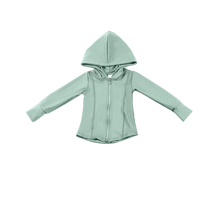 GT0811 yoga western green zipper hoodie long sleeve girl top 202410 preorder