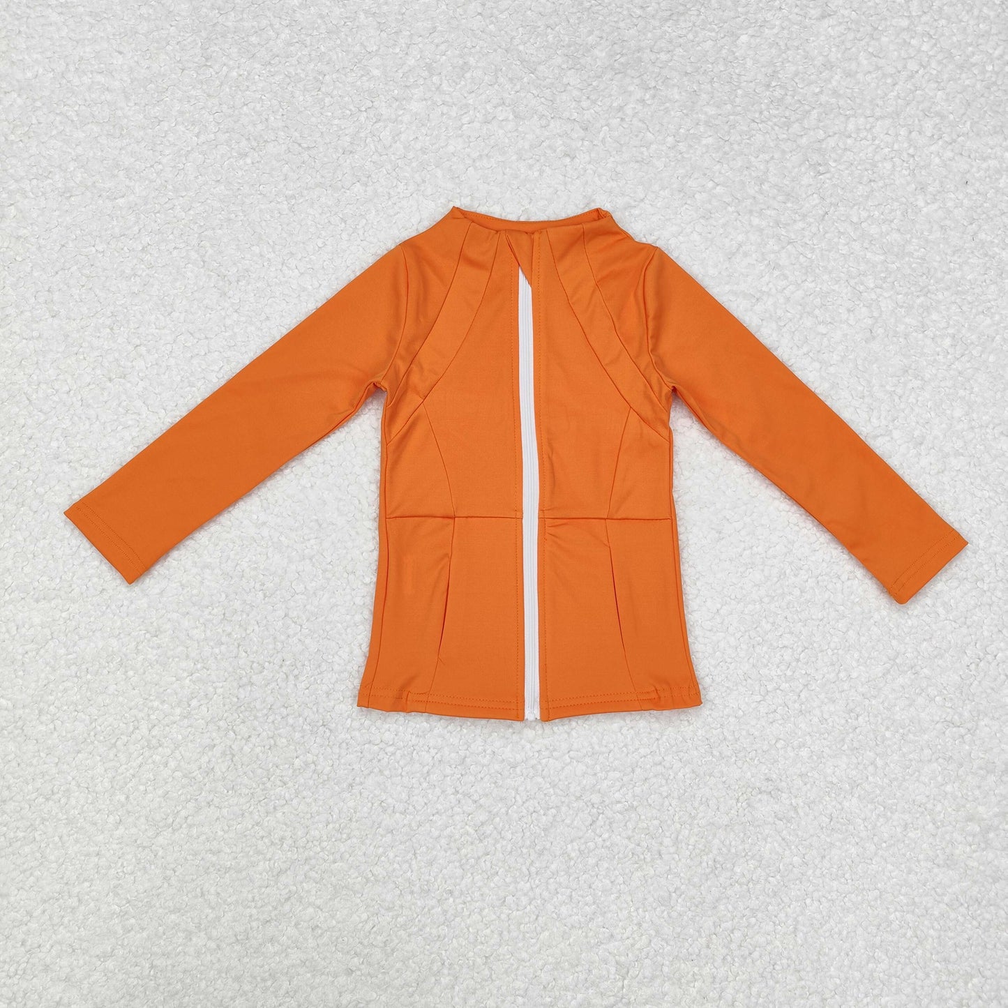 GT0825 kids yoga YELLOW zipper pockets long sleeve top sweater girl top yoga clothes 202412 RTS
