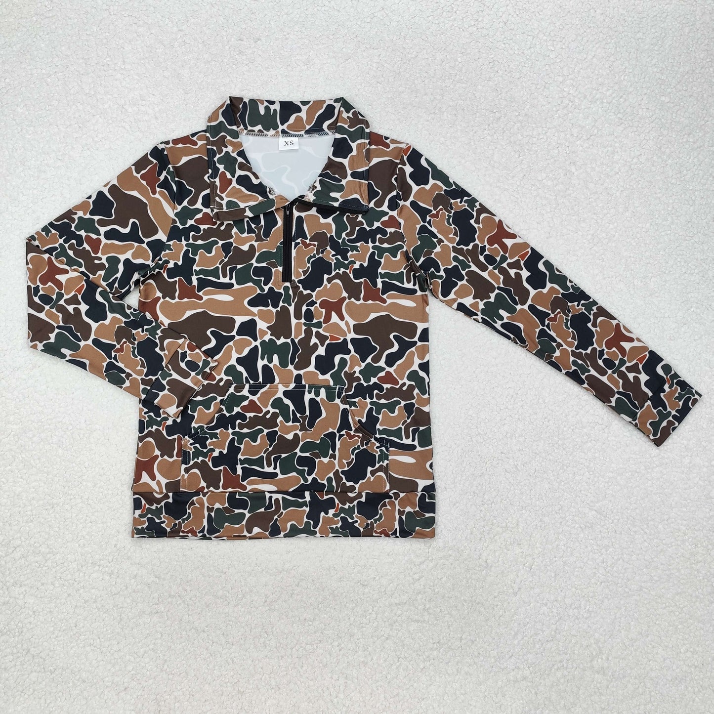 GT0829 adult woman camo zipper pollover tee top t-shirt fall winter clotehs 202411 RTS