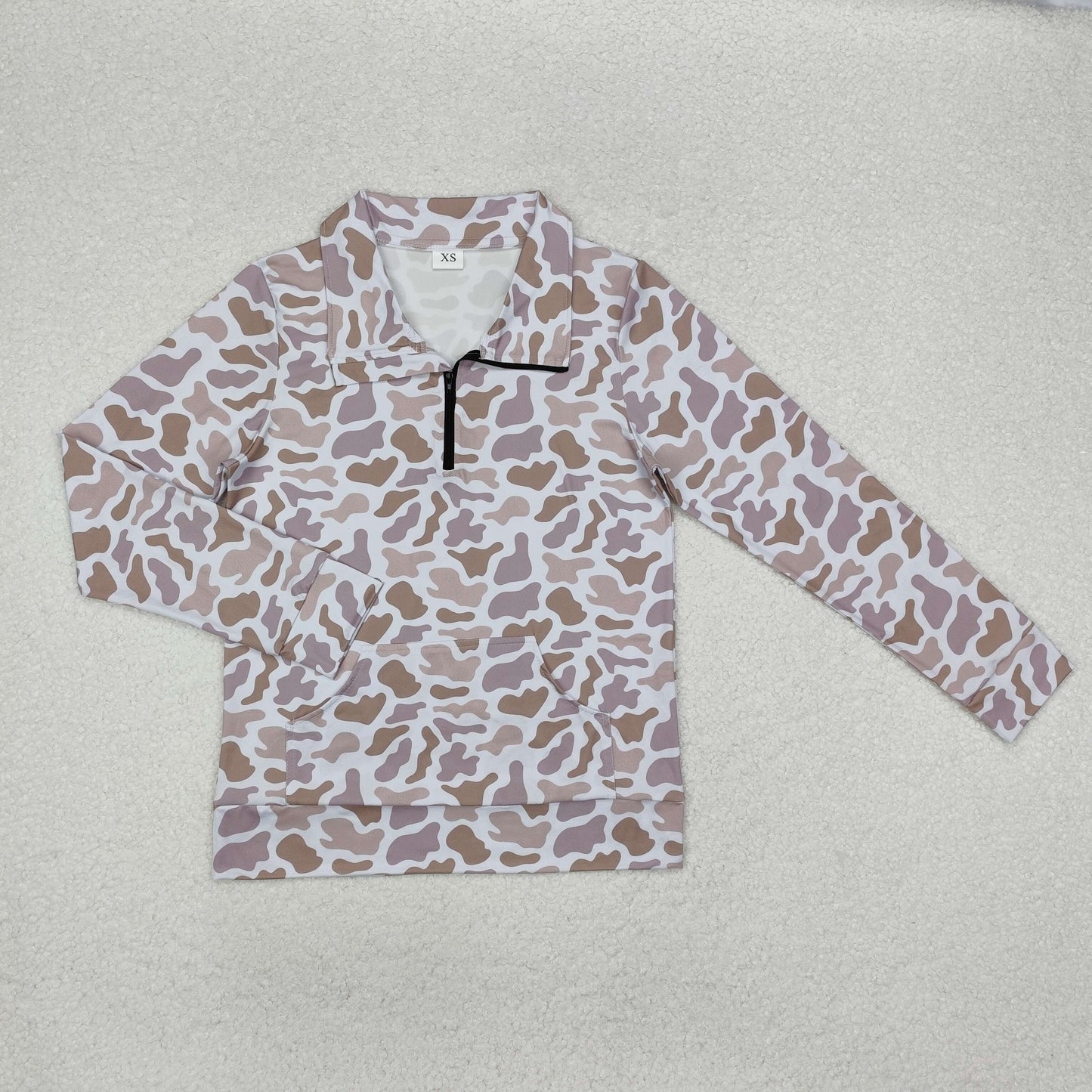GT0831 adult woman camo zipper pollover tee top t-shirt fall winter clotehs 202411 RTS