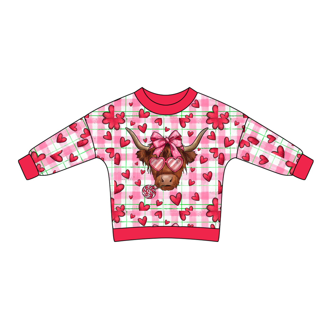 GT0853 long sleeve cow love top girl pullover 202410 preorder