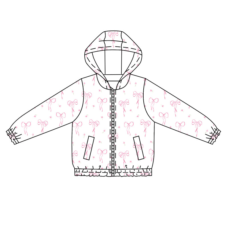 GT0854 hoodie zipper bow girl top zipper shirt preorder 202410