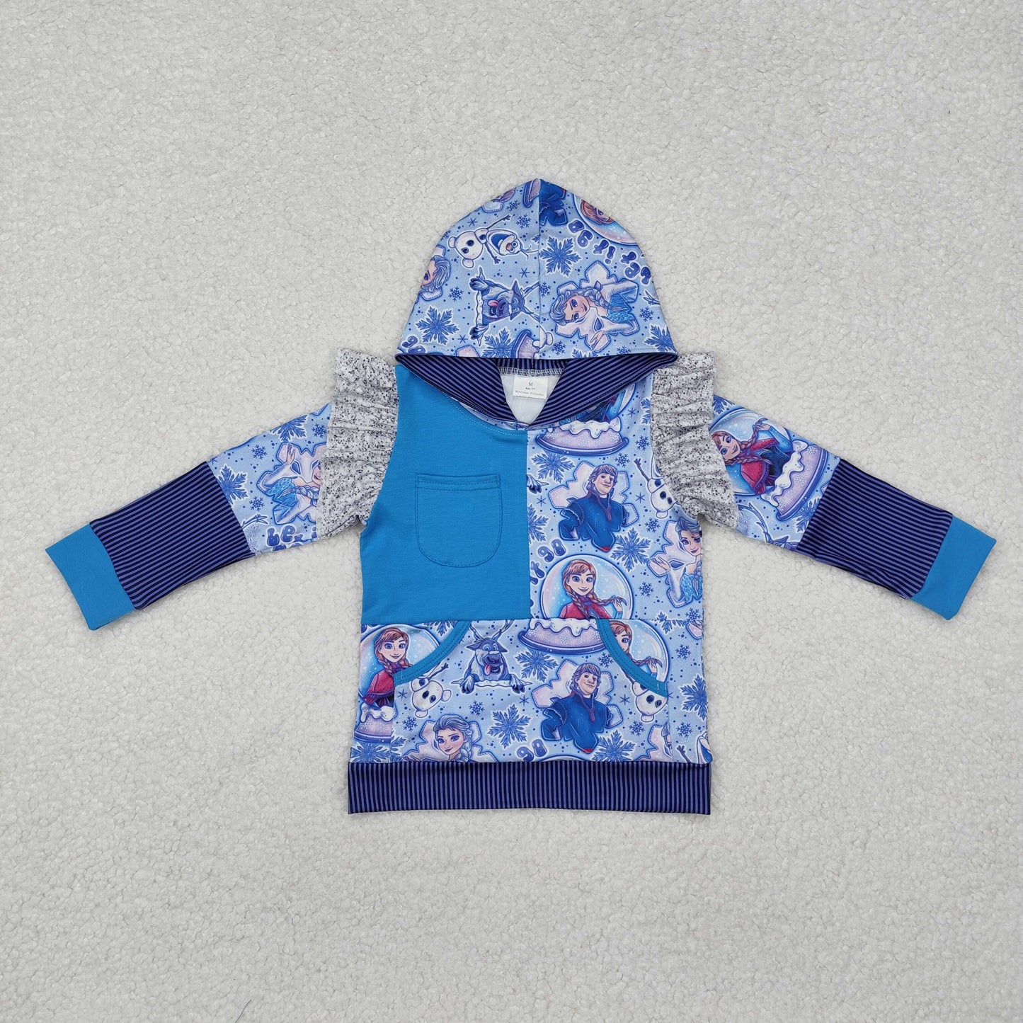GT0890 hoodie Elsa princess ice cartoon girl top zipper shirt 202412 RTS