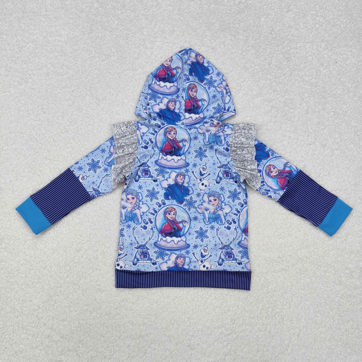GT0890 hoodie Elsa princess ice cartoon girl top zipper shirt 202412 RTS