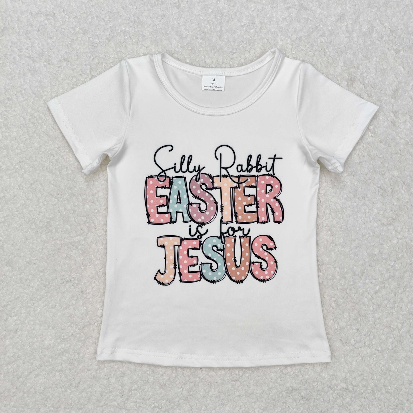 GT0898 western Easter girl top tshirts 202412 RTS