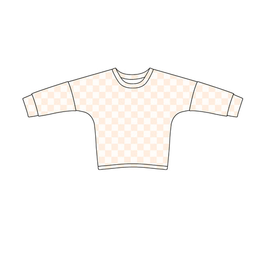 GT0904 checkerboard girl top coat pullover  202412  preorder