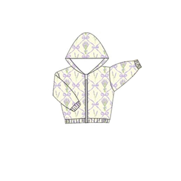 GT0912 purple flower hoodie zipper girl top coat pullover 202412 preorder