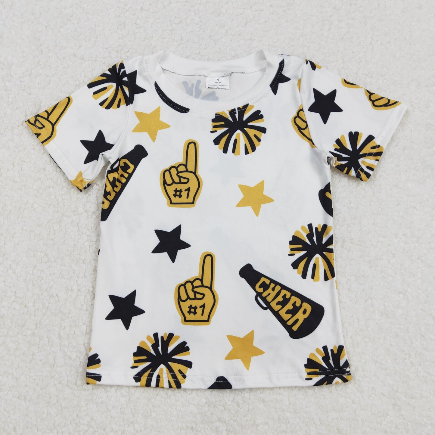 GT0939 yellow cheer blue star top kids girl 202502 RTS