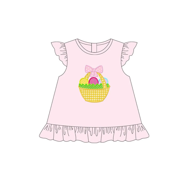 GT0944 Easter eggs bow top kids girl 202501 preorder