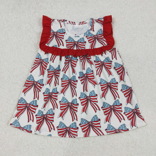 GT0949 4th July bow   top kids girl  202502 RTS