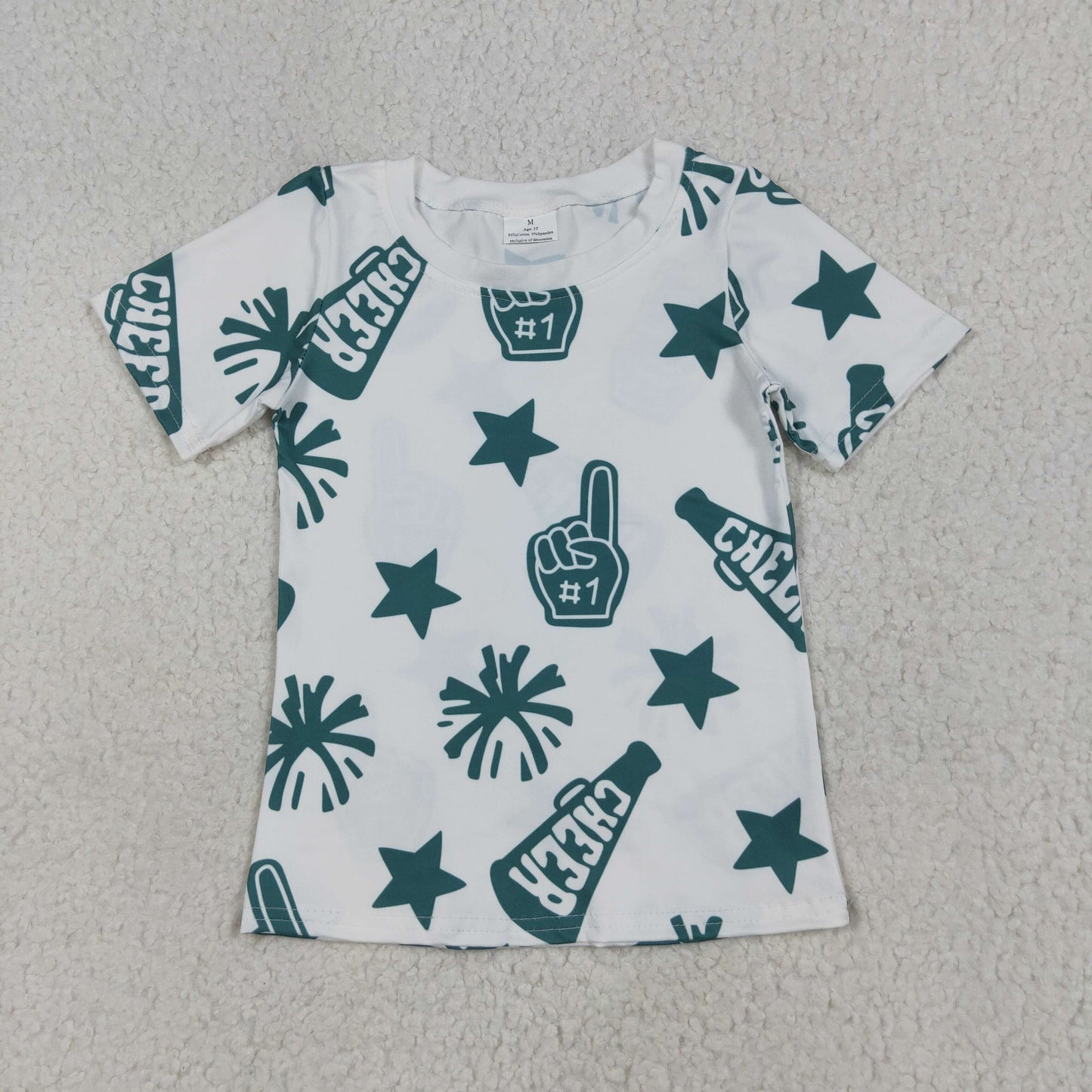 GT0955  green cheer star top kids girl  202506 RTS