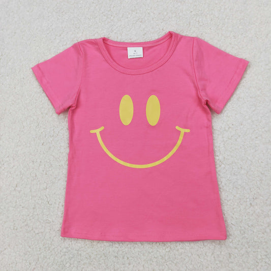 GT0959 vinly smile face top kids girl  RTS Free shipping order $100+