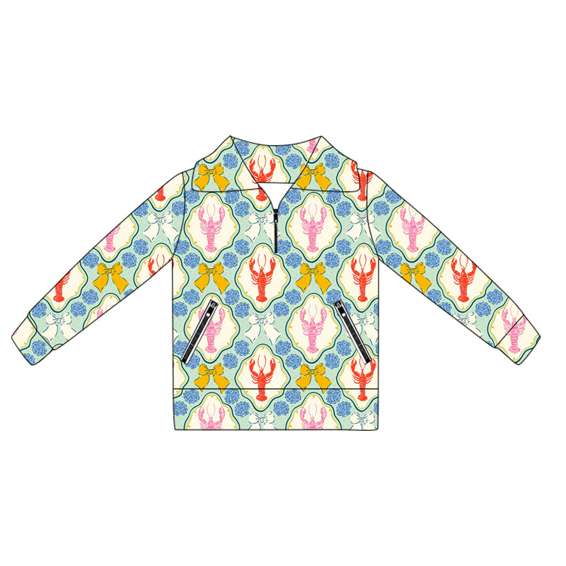 GT1063 cray fish YOGA flower girl summer zipper jacket top 202506 preorder