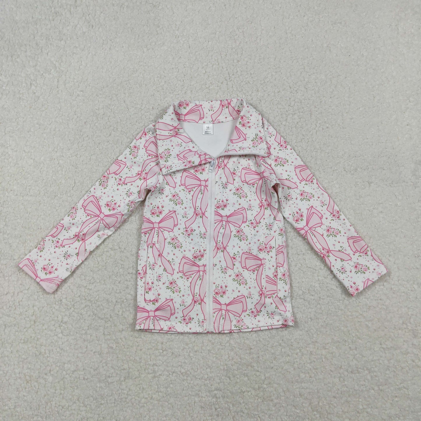 GT1082 YOGA BOW Flowers girl summer zipper jacket top 202510 RTS