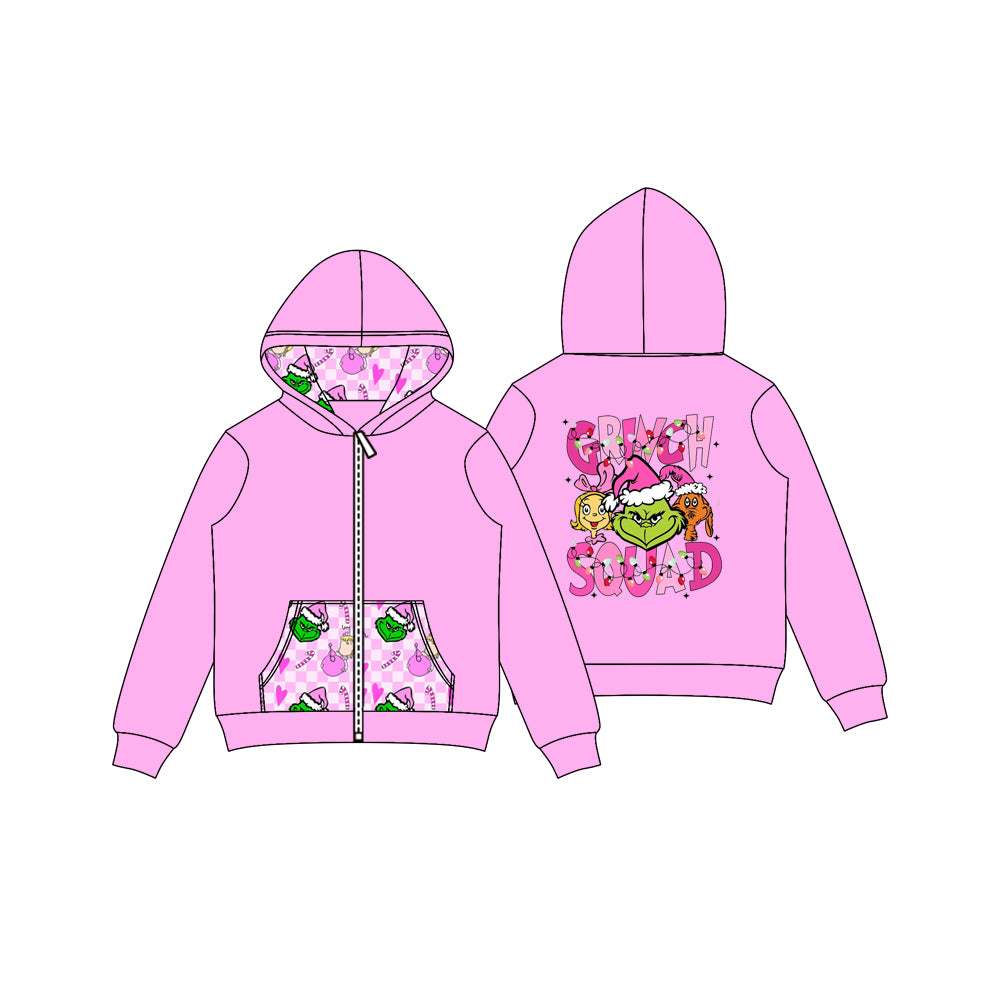 GT1142 Hoodie long sleeve grinch Christmas girl top coat pullover 202508 preorder