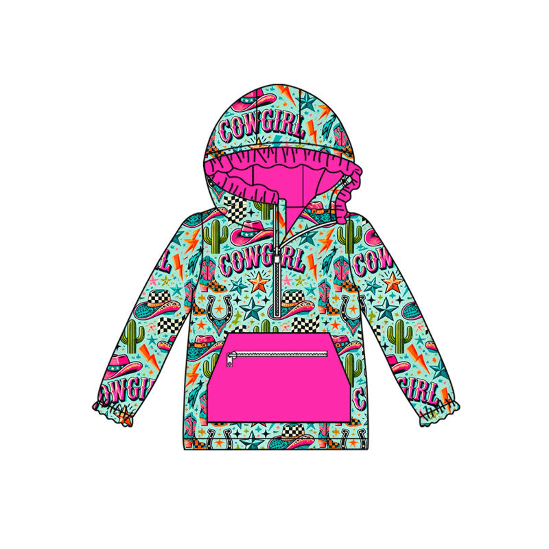 GT1166 hoodie cow girl  top zipper shirt  202508 PREORDER