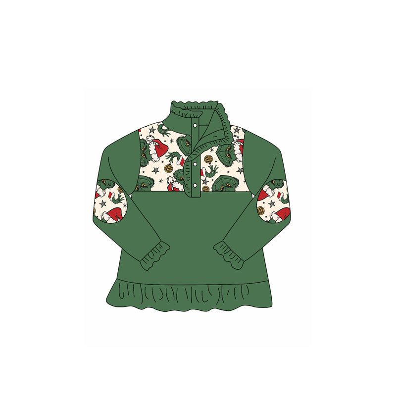 GT1167 Christmas girl top zipper shirt 202508 PREORDER