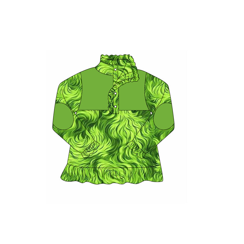 GT1168 Christmas grinch girl top zipper shirt 202508 PREORDER