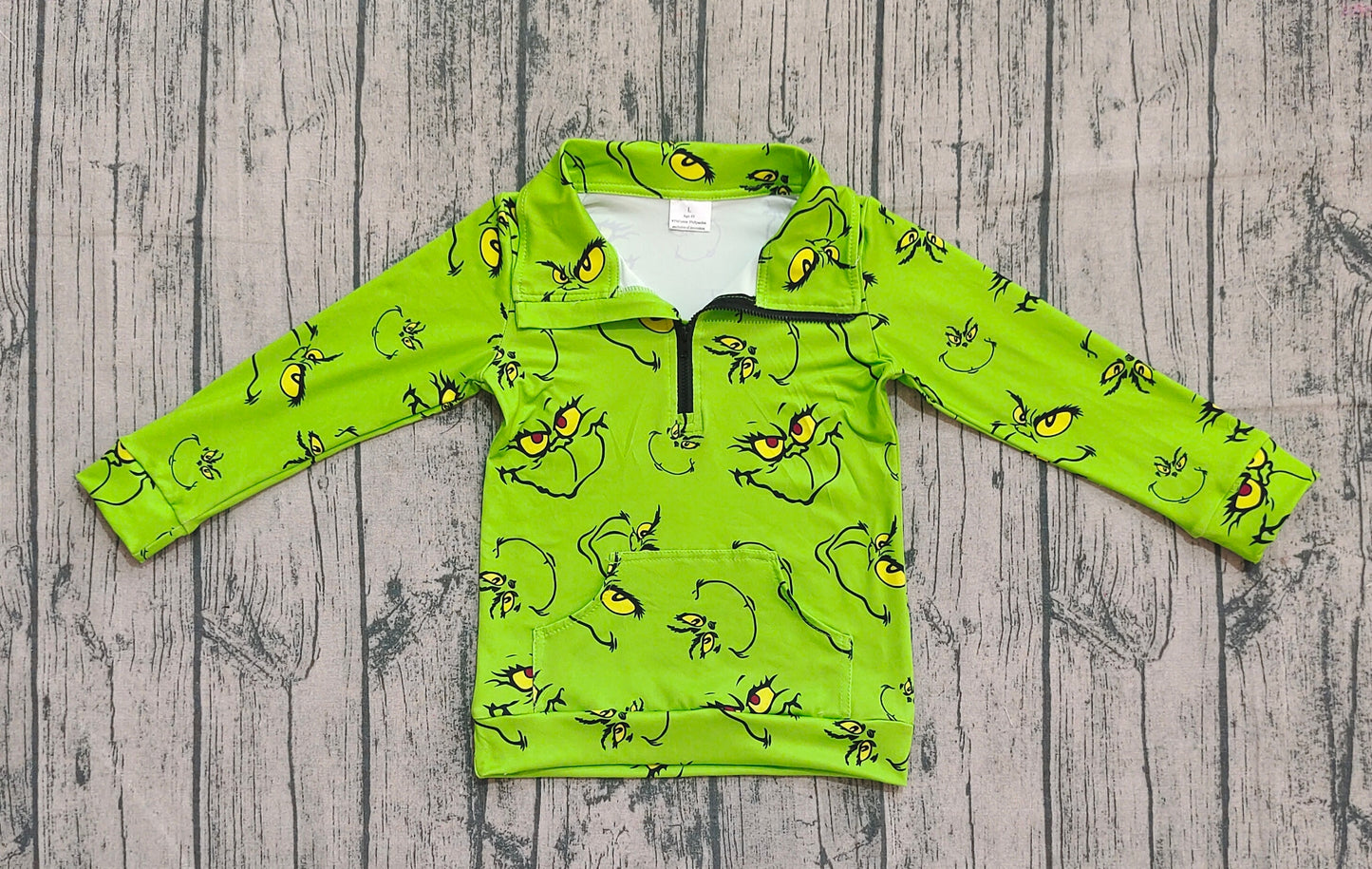 GT1170 Christmas grinch girl top zipper shirt 202508 PREORDER