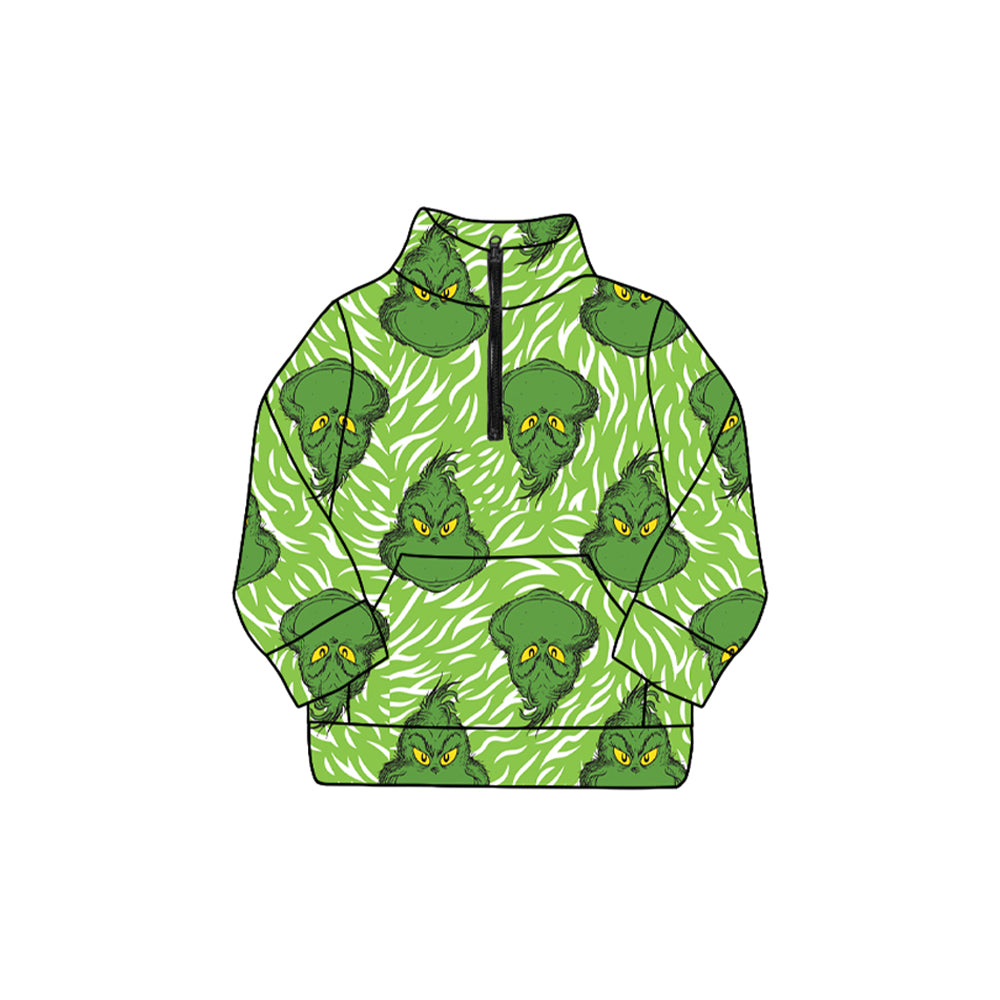 GT1171 Christmas grinch girl top zipper shirt 202508 PREORDER