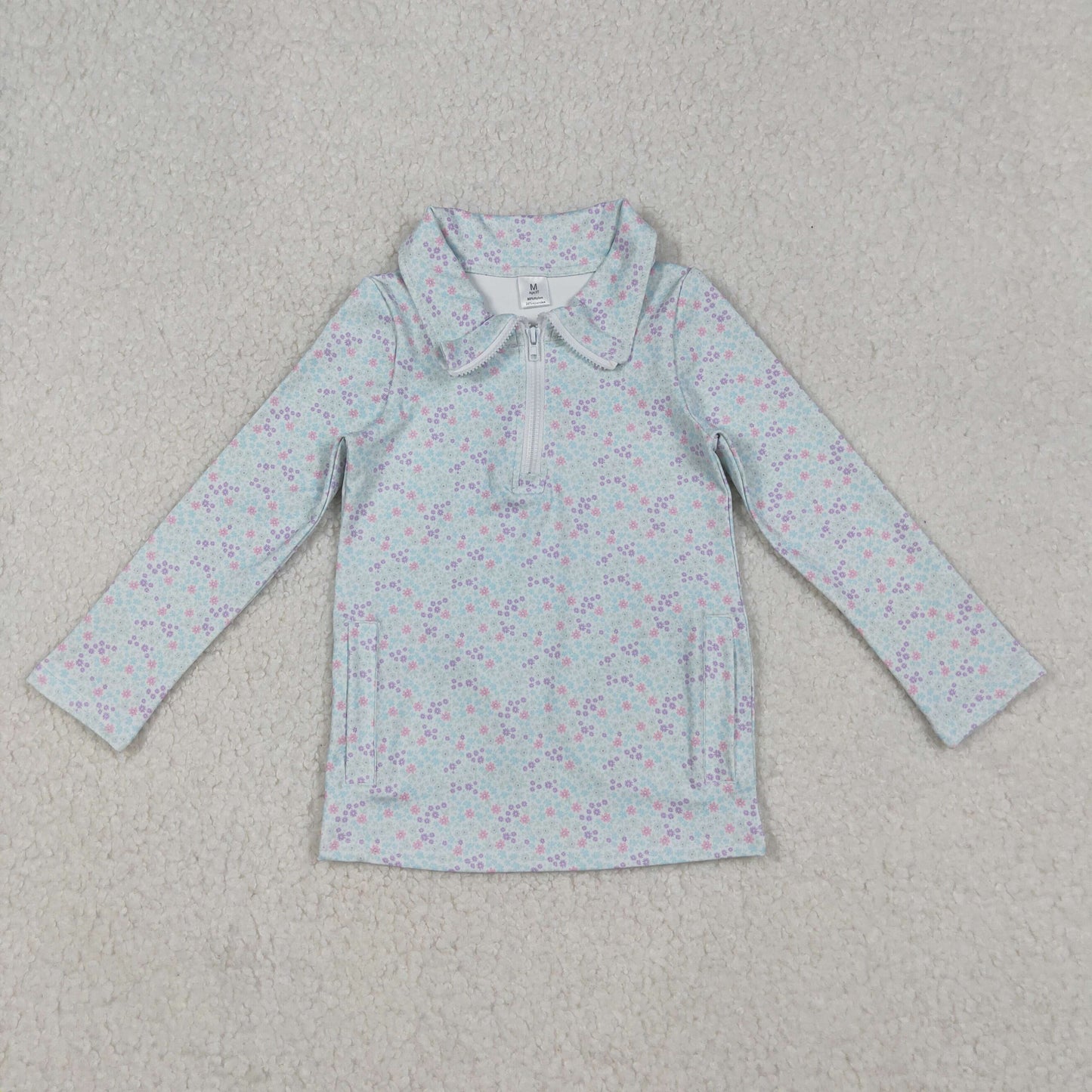 GT1182 Flower blue girl top coat pullover 202509 RTS