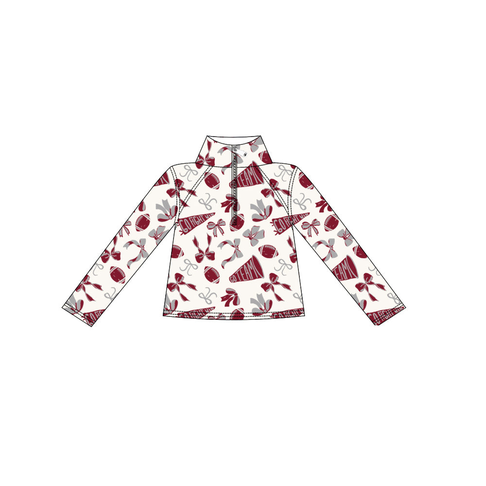 GT1196 YOGA bow cheer girl zipper jacket top 202509 preorder