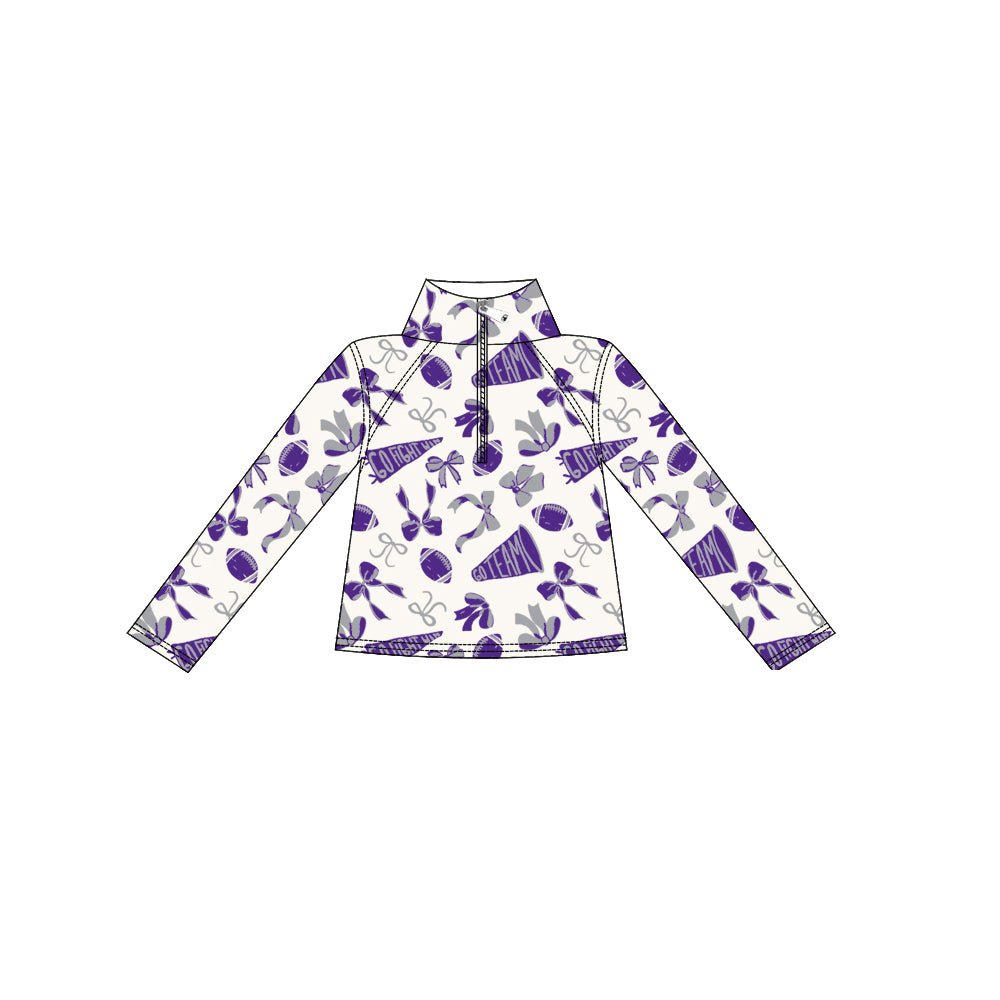 GT1199 YOGA bow cheer girl zipper jacket top 202509 preorder