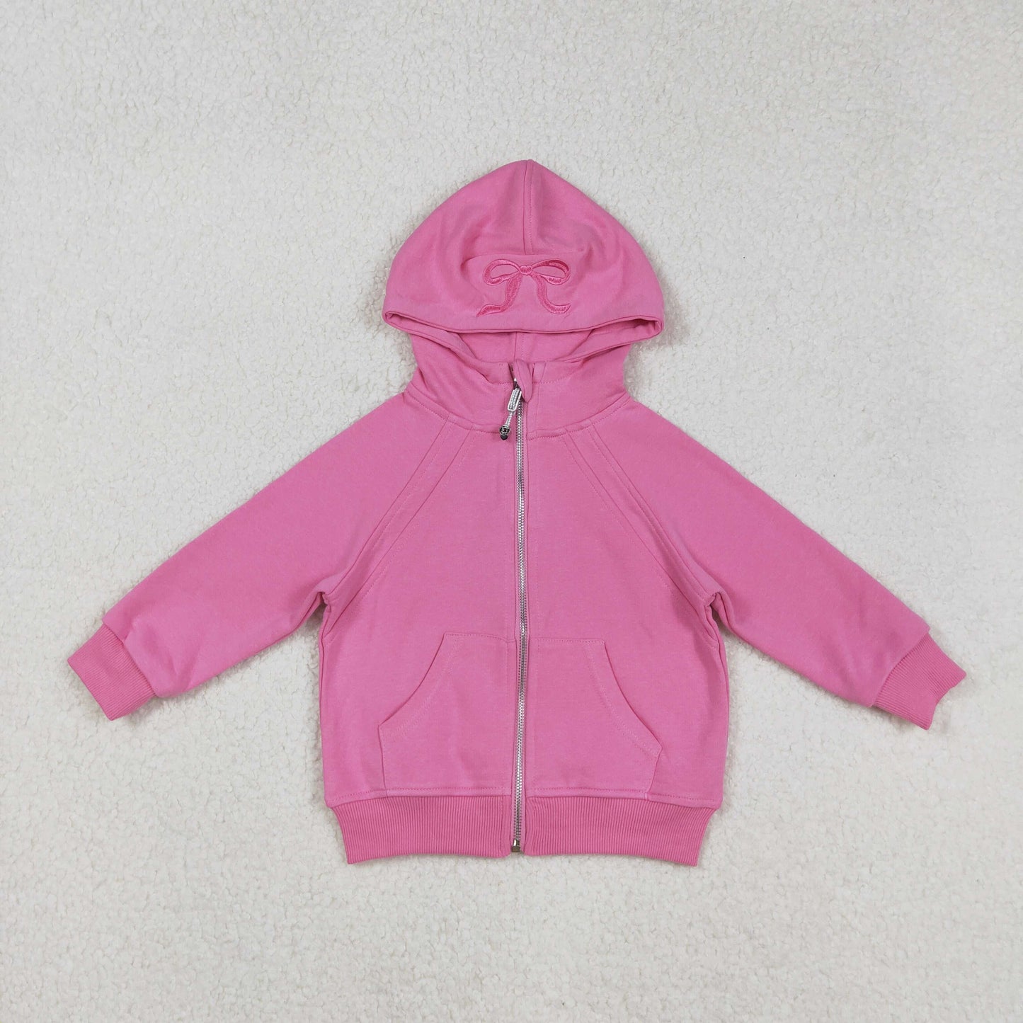 GT1200 Embroidery pink fall hoodie Christmas BOW Embroidery girl top zipper coat 202509 RTS