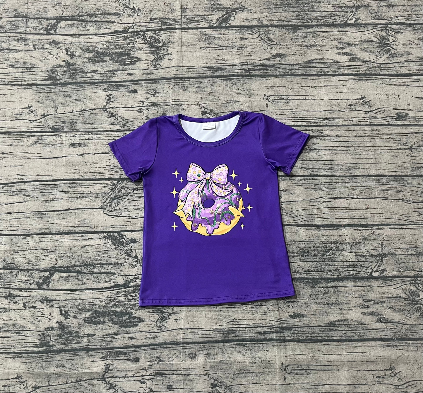 GT1252 Mardi Gras purple top kids girl 202509 preorder