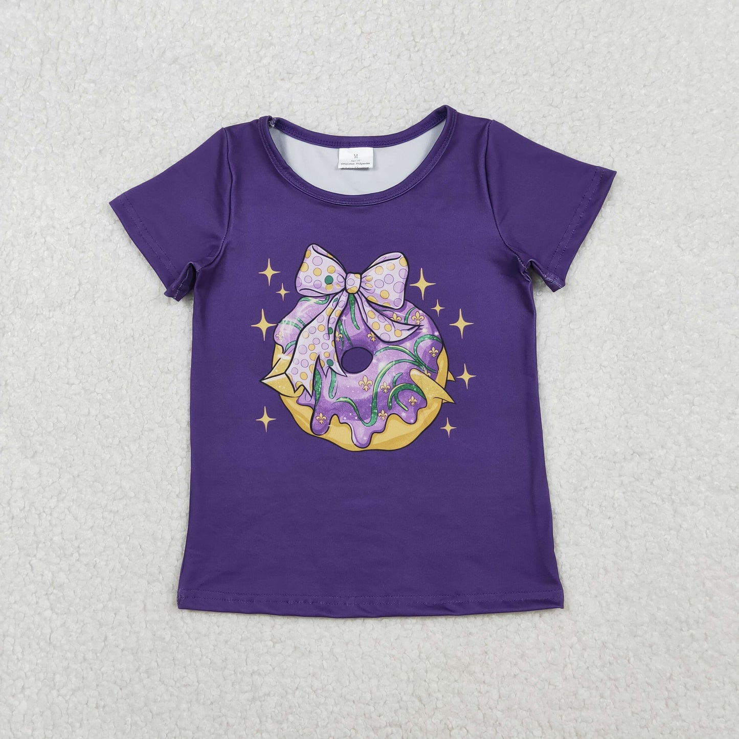 GT1252 Mardi Gras purple top kids girl 202510 RTS