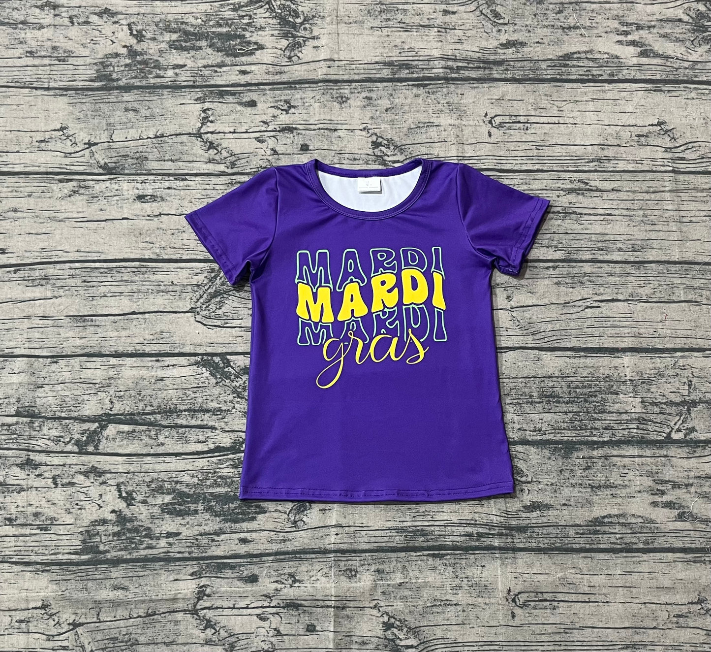 GT1253 Mardi Gras purple top kids girl 202509 preorder