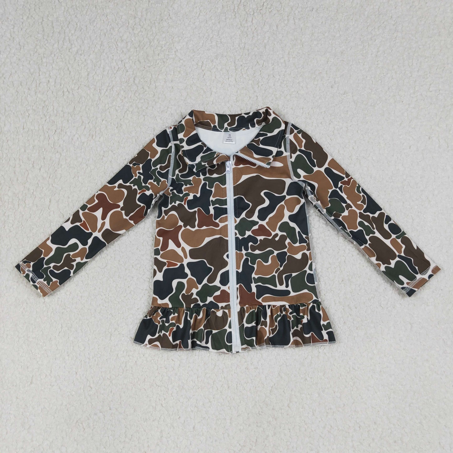 GT1315 YOGA CAMO western long sleeve GIRL top coat camo ZIPPER pullover 202603 RTS
