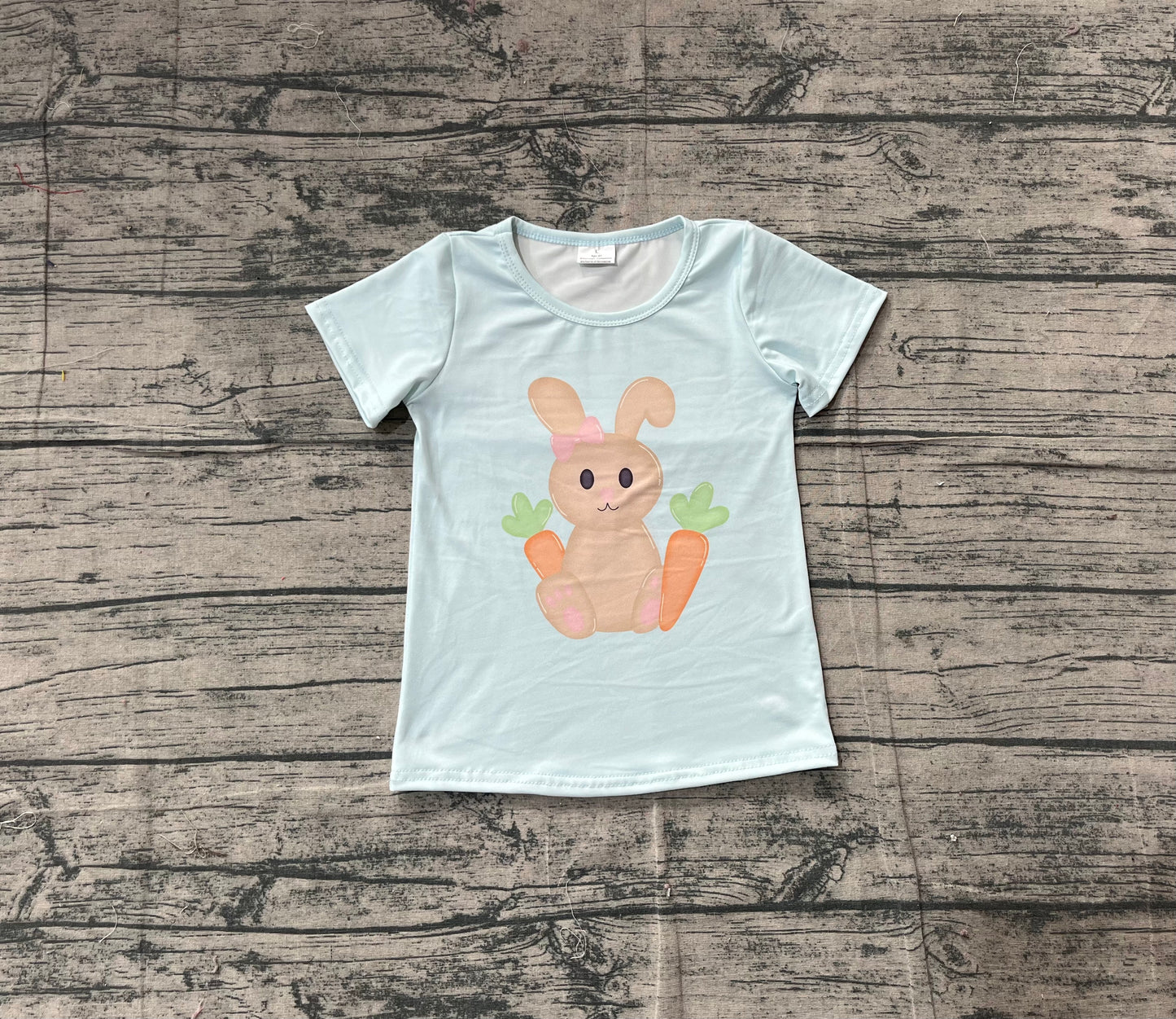 GT1395 Easter cross rabbit top kids girl 202511 preorder