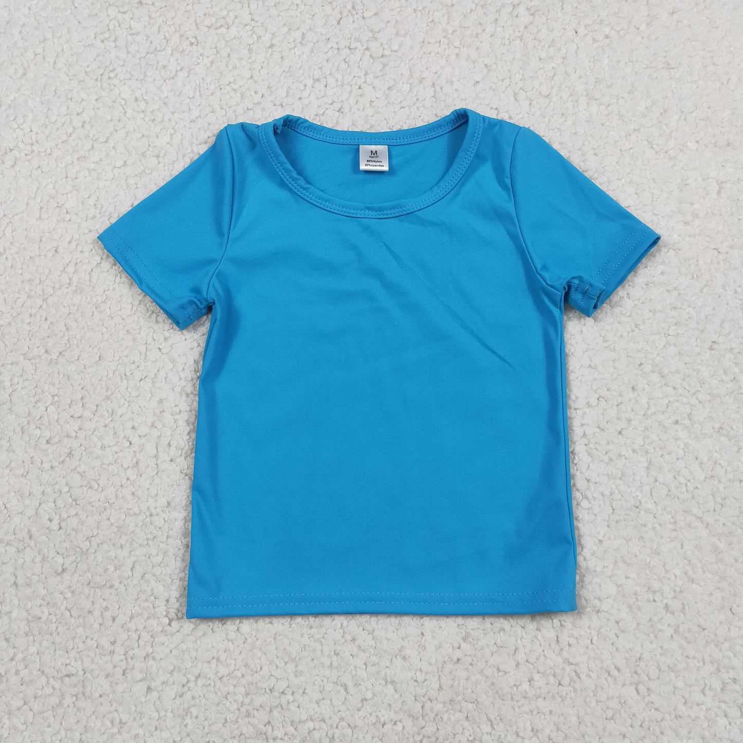 GT1639 blue solid color yoga tee girl top 202607 RTS