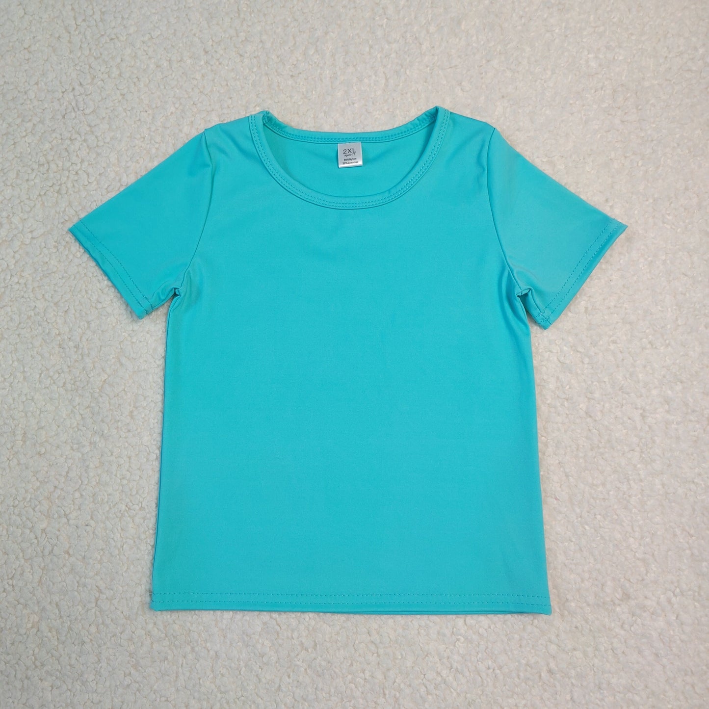 GT1640 solid BLUE GREEN color yoga tee girl top 202607 RTS