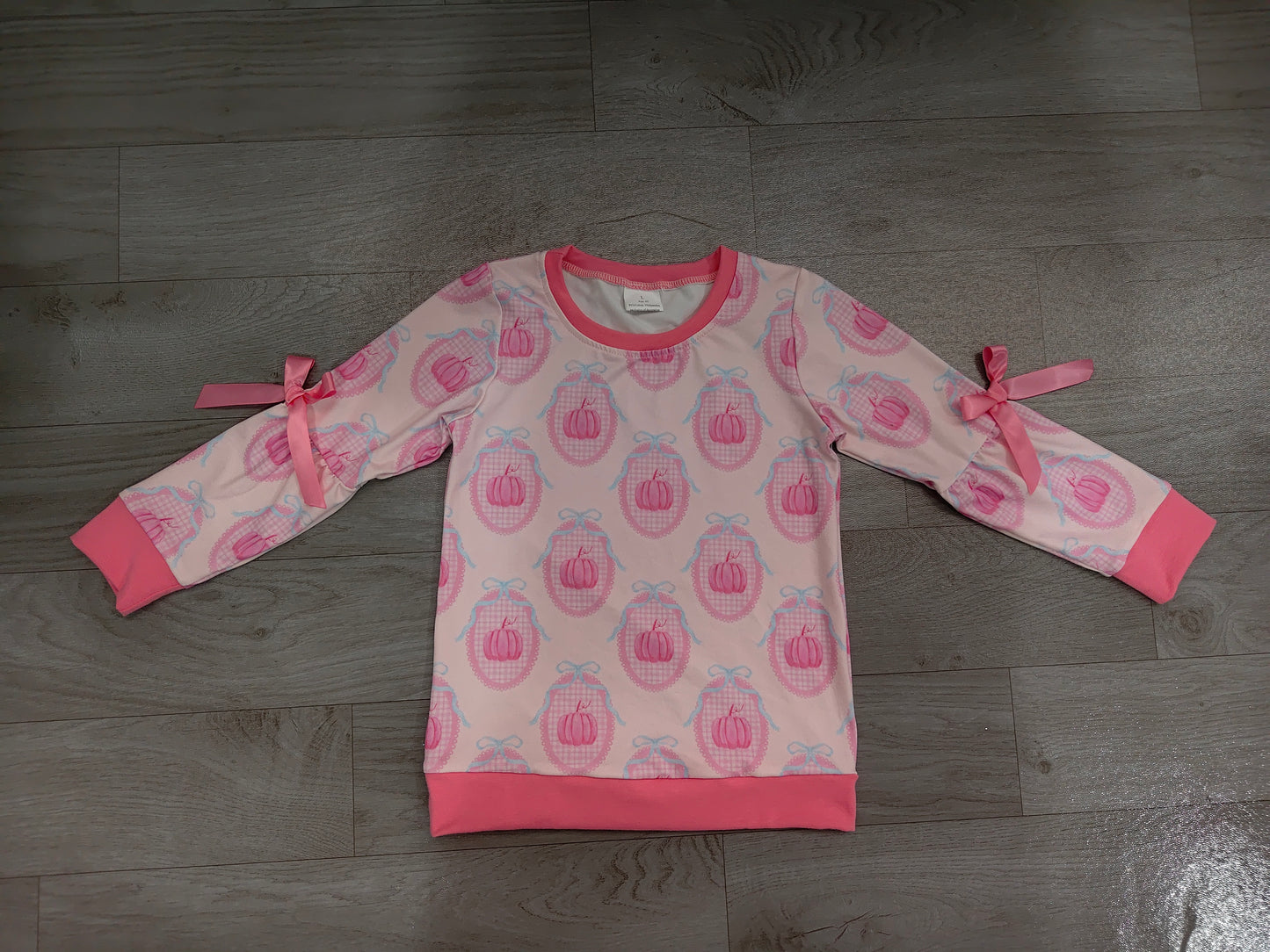 RTS GT1657 Halloween Print Long Sleeve Top Bow Detail Girls Top 202608
