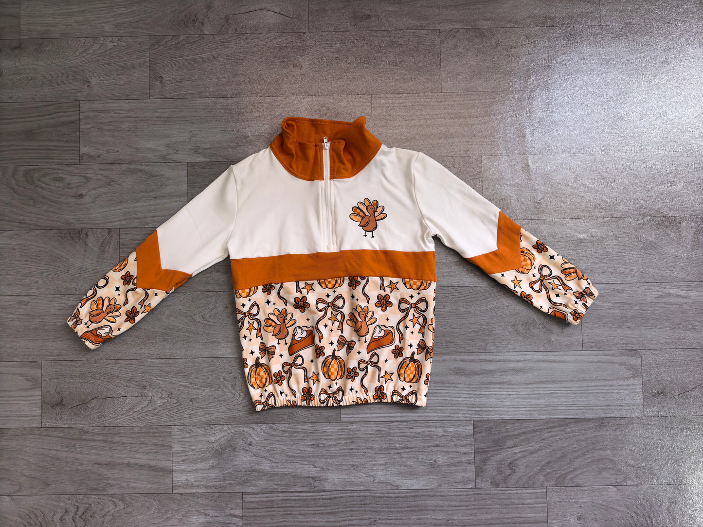 GT1723 thanksgiving turkey bow Kids Pullover GIRL 202607 preorder