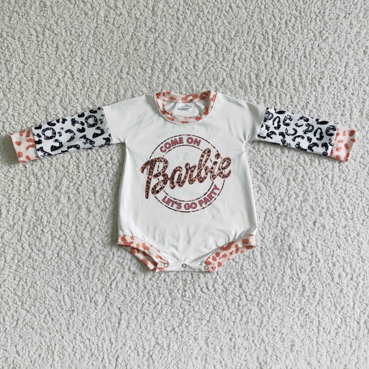 RTS LR0010 leopard come on long sleeves girl romper new