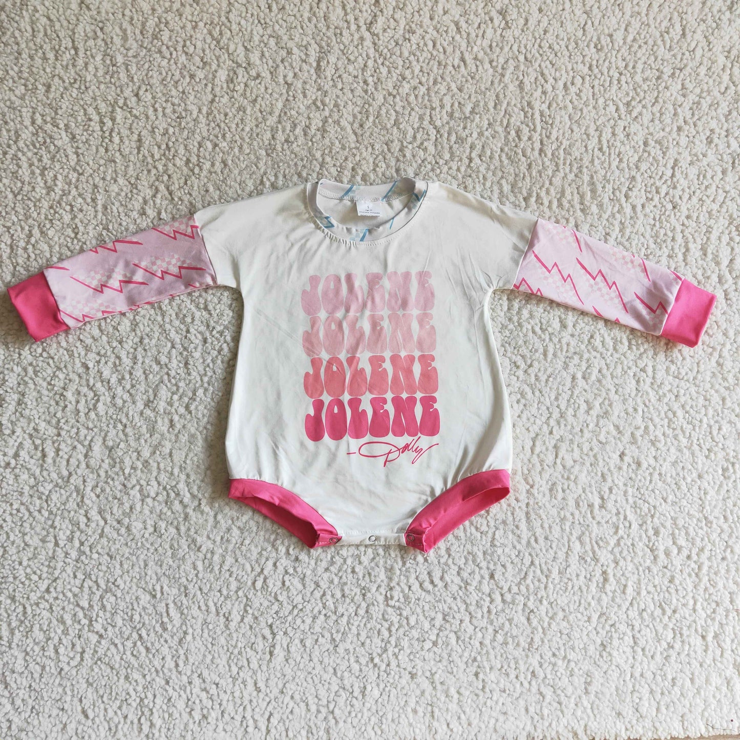 promotion price LR0148 jolene long sleeve baby girl bubble romper RTS