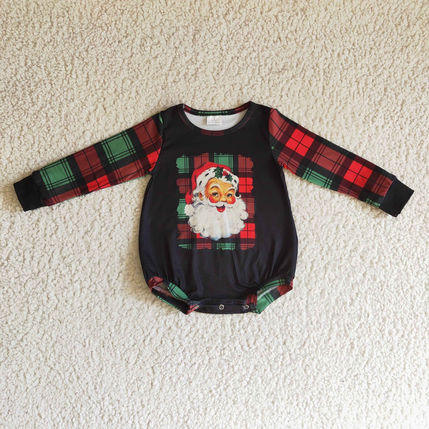 LR0177 Christmas plaid long sleeve girl bubble romper 20230622 RTS