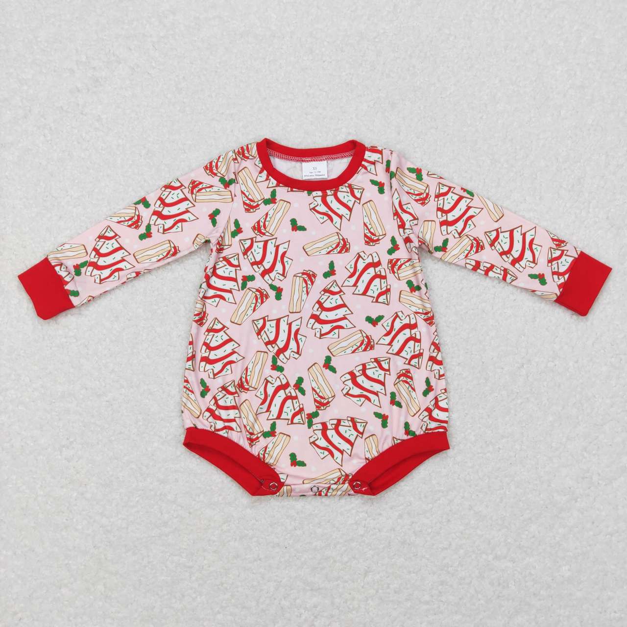 LR0284 christmas season cake Long sleeve girl summer bubble romper RTS 20231121