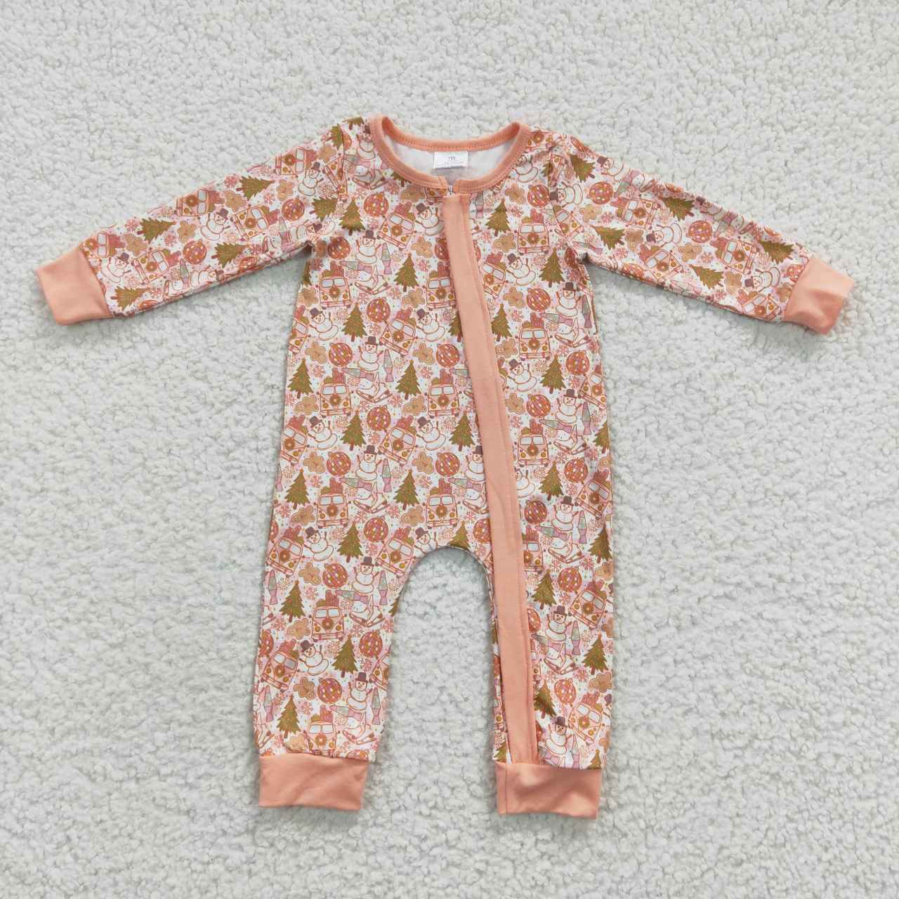 LR0295 christmas trees Zipper girl romper 20230520 RTS
