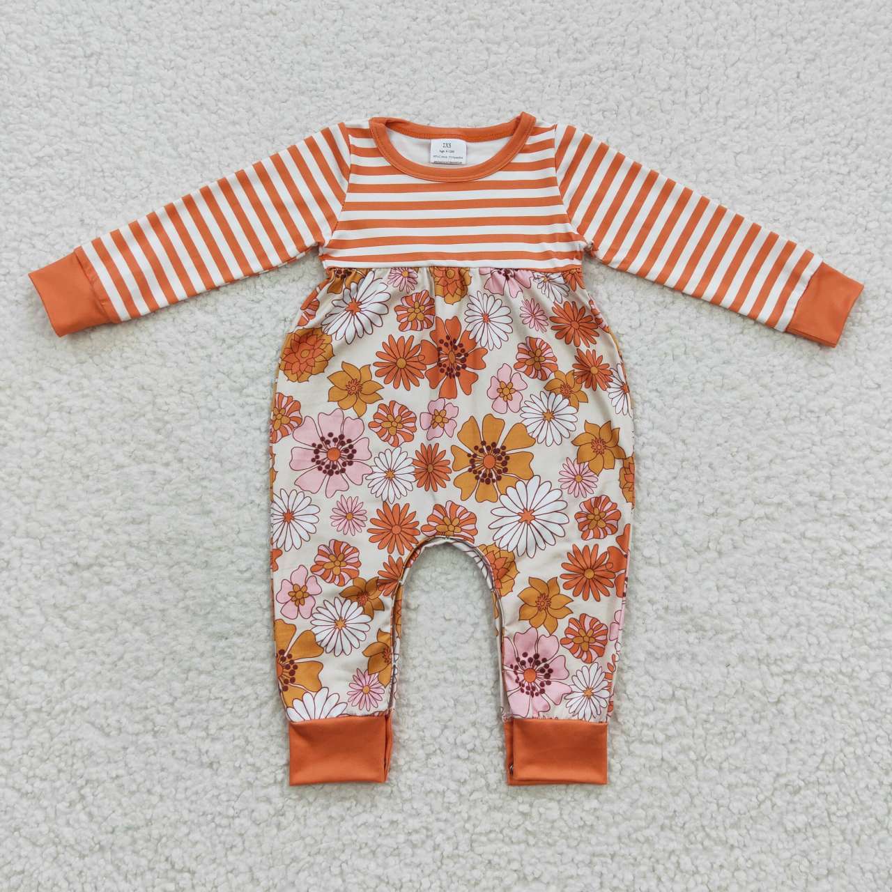 LR0323 fall cartoon flower long sleeve girl romper 20230711 RTS