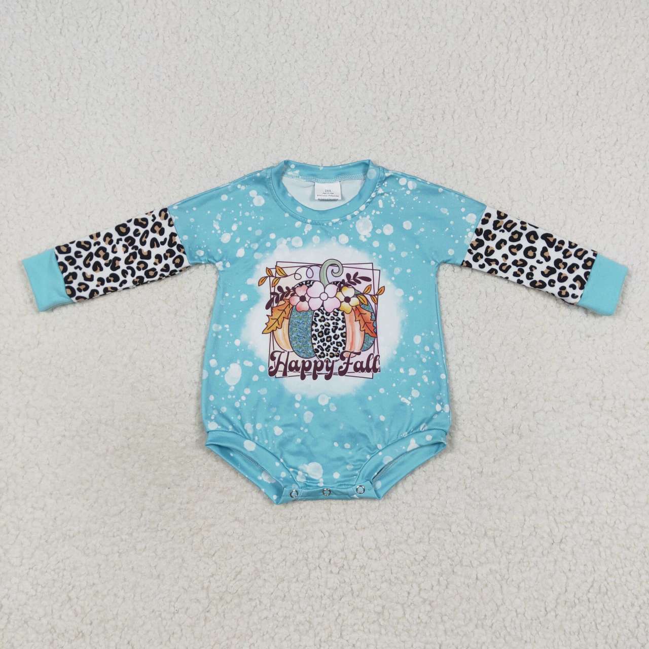 LR0357 Happy fall long sleeve halloween pumpkin boy girl bubble romper RTS 20230808